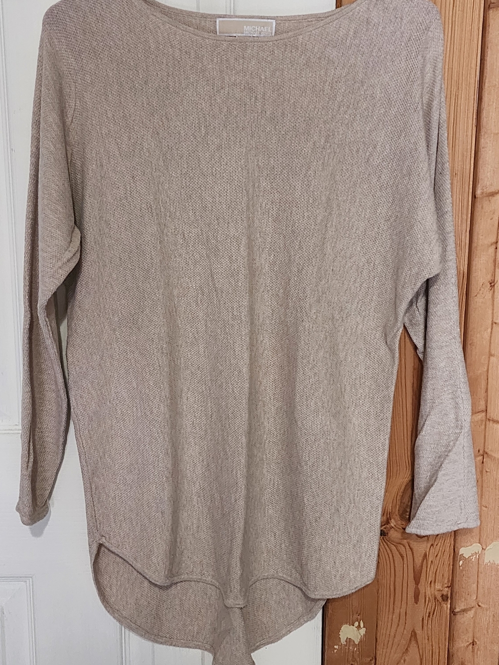 Michael Kors Neutral Beige Knit Tunic Sweater